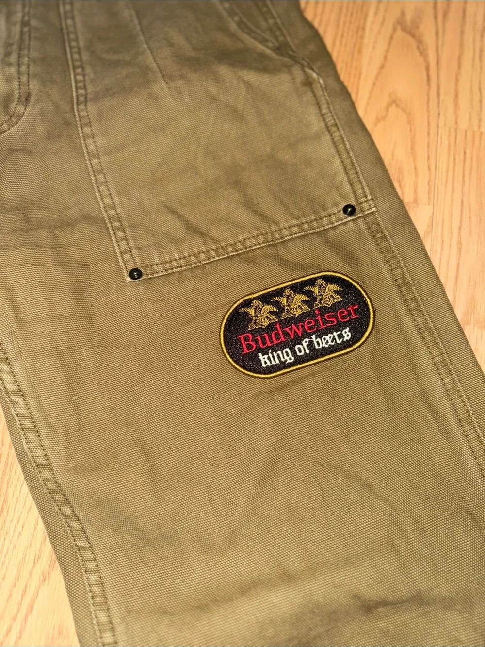 Budweiser PACSUN Carpenter Pants Mens 30x28 Canvas Brown Beer Logo Workwear